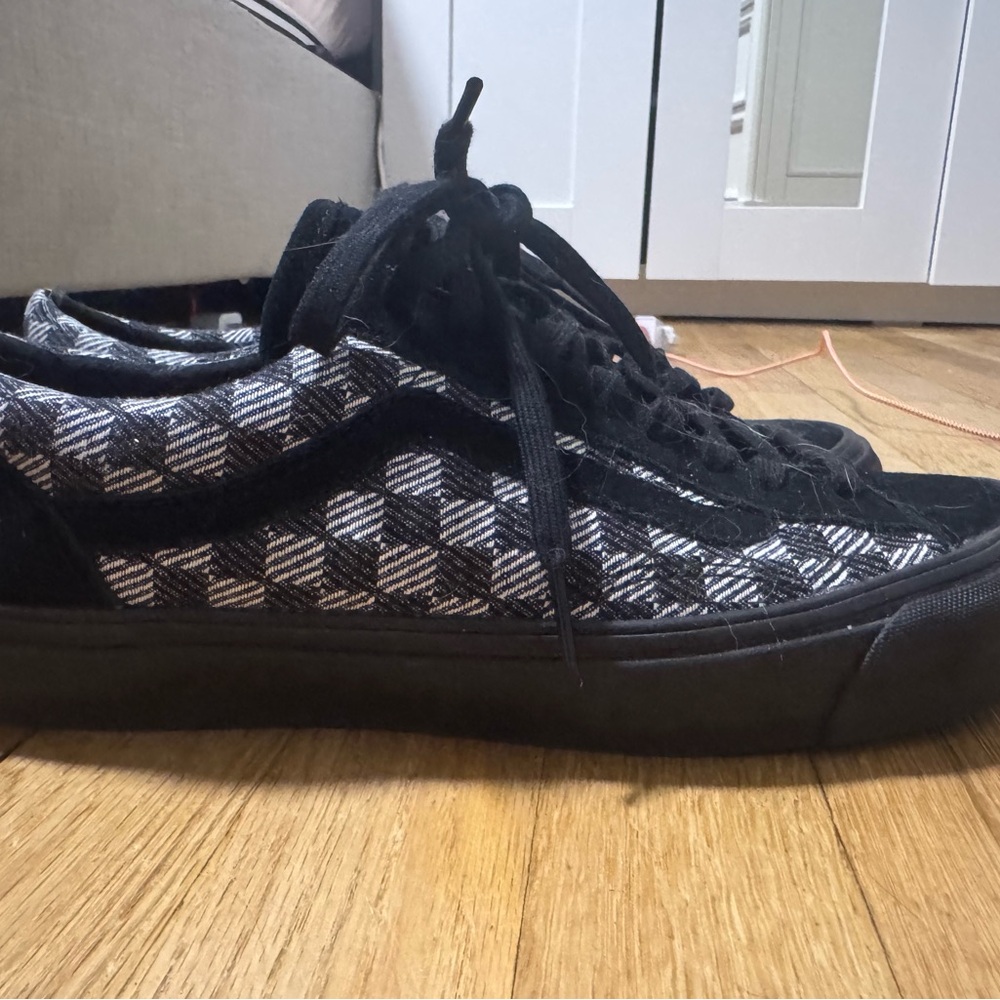 Vans Originals Stan Alan Gray Black Checkered Twill & Suede 10.5 M